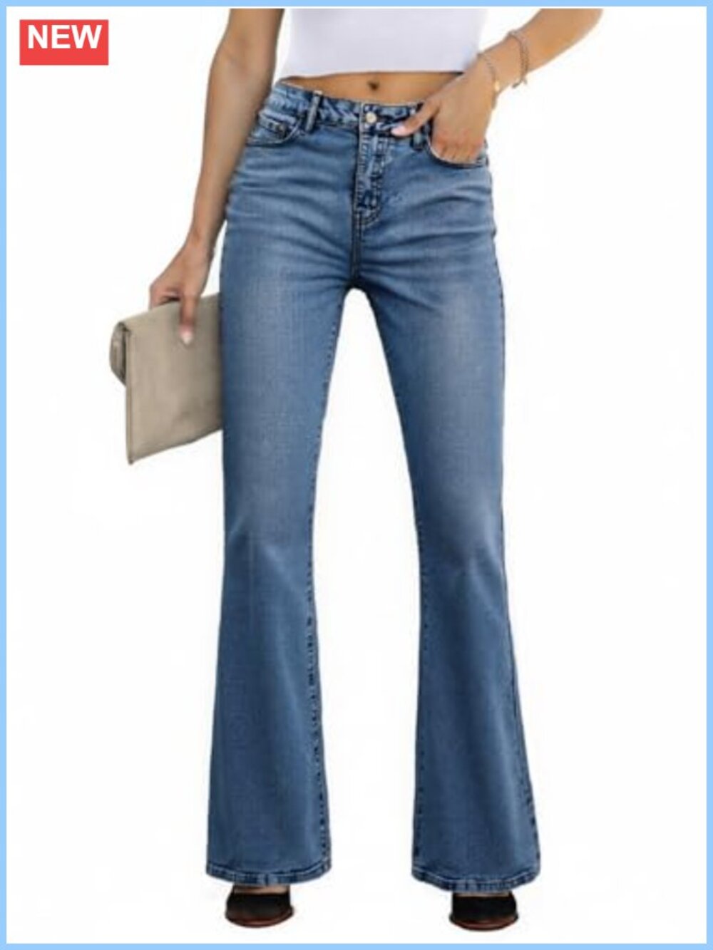 High Waisted Stretchy Bootcut Flare Jeans Womens Retro Y2K Style